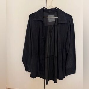 Massimo Dutti Navy Genuine Suede Shirt XS